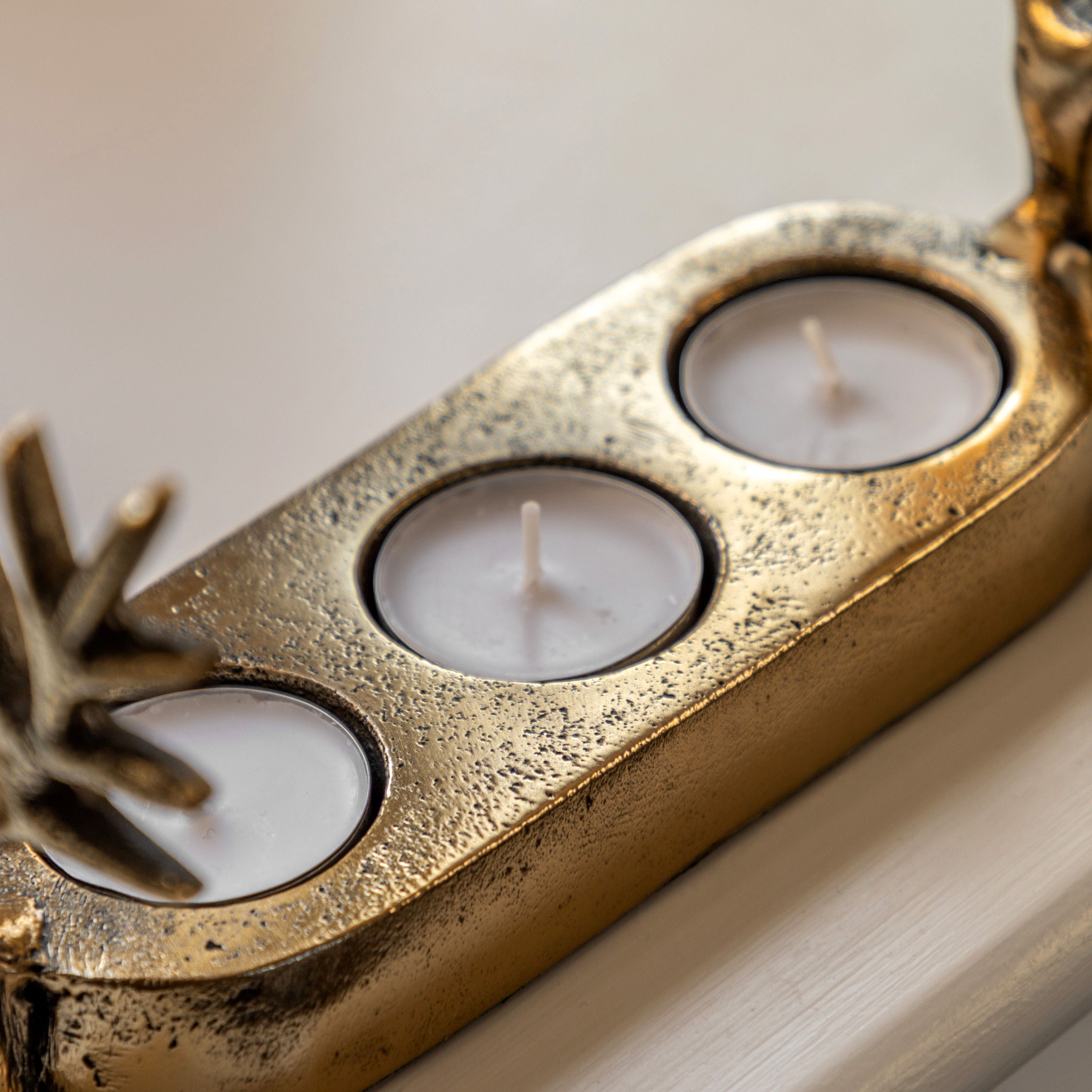 Stag Gold Trio Tealight Holder